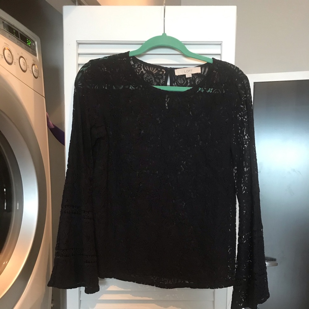 LOFT lace bell sleeve top.